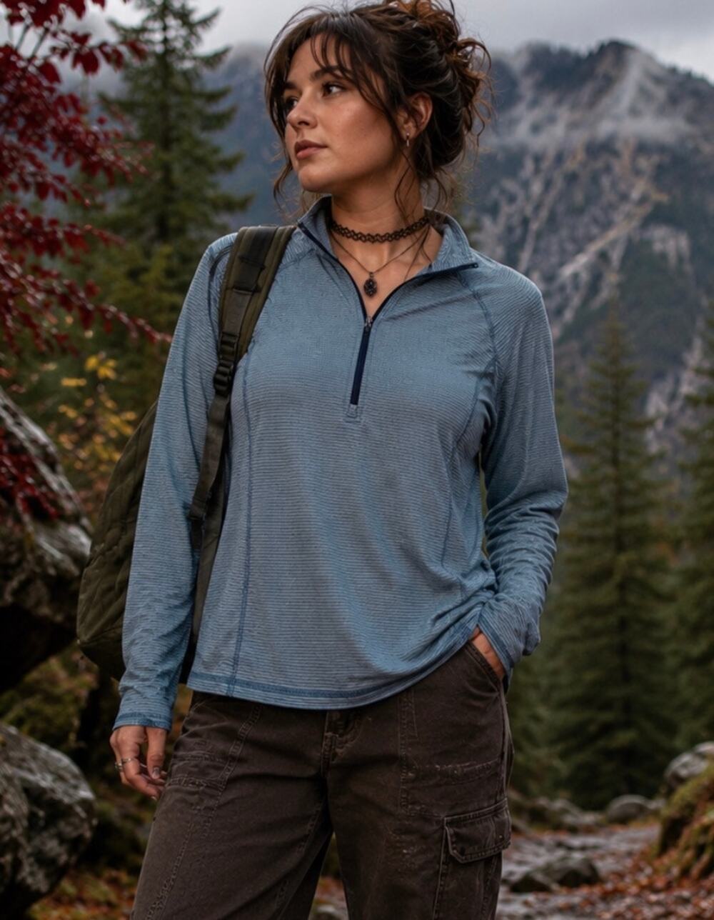 Avalanche quarter zip high neck base layer athletic long sleeve shirt outdoor XL